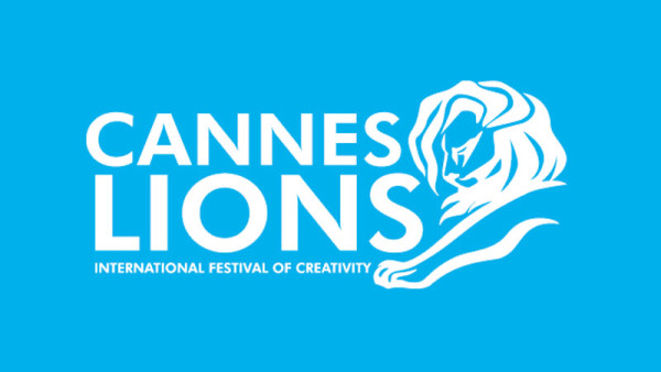 Cannes Lions International Festival of Creativity logo in white font and blue back drop