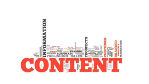 Word cloud with "content" being the largest word and in orange.