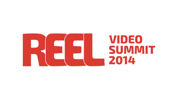 Reel Video Summit 2014 logo in red font and white back drop
