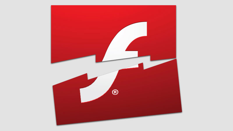 Media Flash Player logo cut in half against a gray back drop.