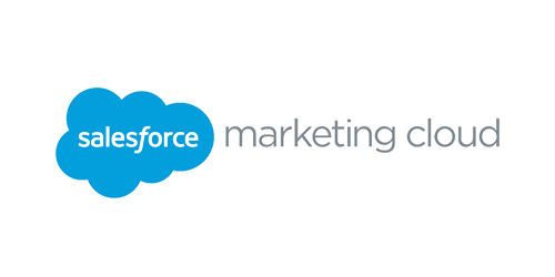 Blue cloud Salesforce logo with the words "marketing cloud" written next to it.