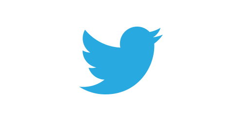 Large white twitter logo on gray background