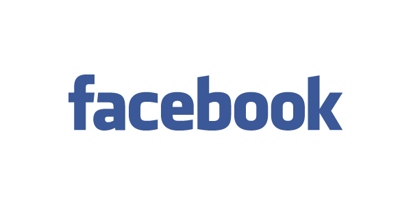 Facebook logo in blue font