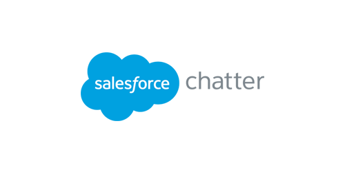 blue cloud Salesforce logo with the word "chatter" next to it.