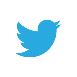 Large white twitter logo on gray background