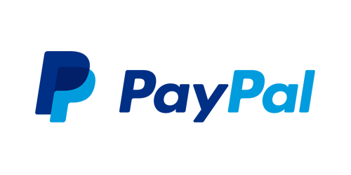 PayPal logo in blue and light blue font with a white back drop