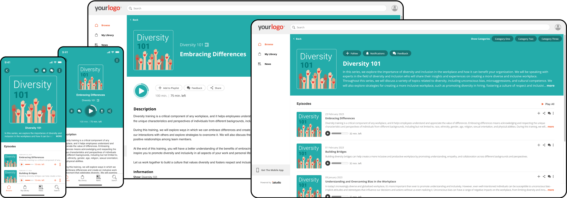 uStudio Enterprise Streaming and podcast Application